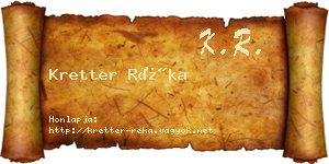 Kretter Réka névjegykártya